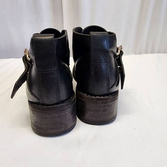 Rag & Bone Black Leather Ankle Booties Buckle Boots Womens Size 7 - Picture 5 of 11